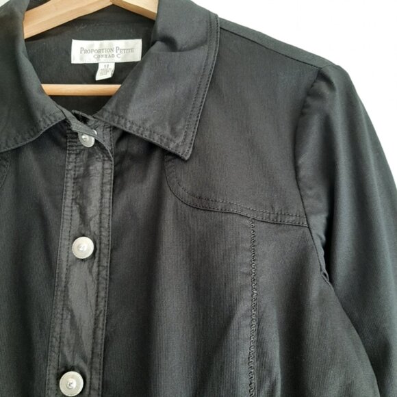 CONRAD C Sparkly Rhinestone Button Down Light Casual Jacket Black Sz 12 Petite - Picture 5 of 14
